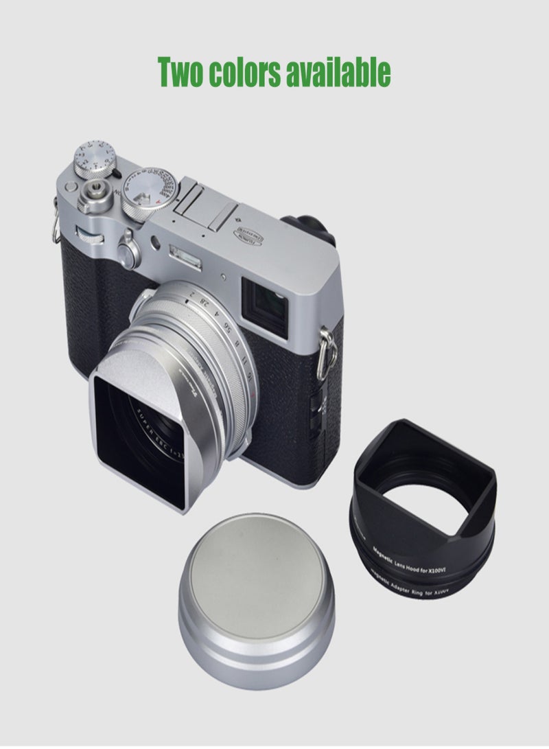 PRO TANLE Square Metal Lens Hood Replacement for Fujifilm Fuji X100VI Camera accessories Magnetic Installation - Image 4